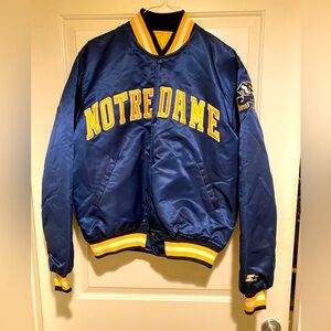 Vintage Starter Satin Notre Dame Varsity Jacket